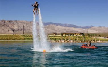 The hydroflight experience—which allows riders to soar above the Spring Mountain Motor Resort &amp; Country Club lake in Pahrump—is the latest rage in water sports.