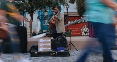 He’s set to release his first EP next month and still playing a weekly gig on Las Vegas Boulevard.
