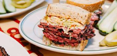 I have a hard time deviating from pastrami, but there are soups, bagel platters, burgers and other entrées.