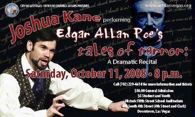 Joshua Kane performing Edgar Allan Poe's stories at Fifth Street School