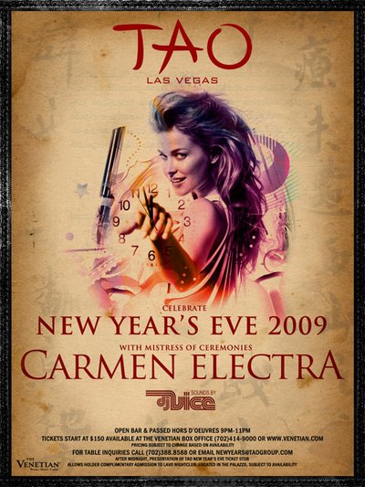 Carmen Electra at Tao on New Year's Eve
