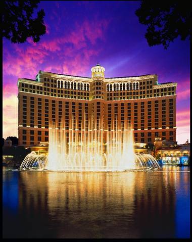 The Bellagio and its world famous waterfalls.