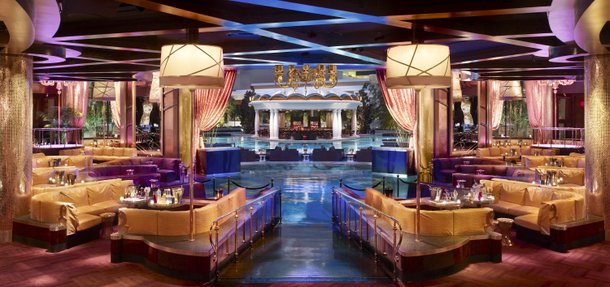 XS, the new nightclub at Encore from Victor Drai, boasts opulent decor with stunning design touches like intricate mosaics in the bathrooms and a combination disco ball and chandelier. 
