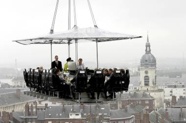 Dinner in the Sky, Amiens, France.