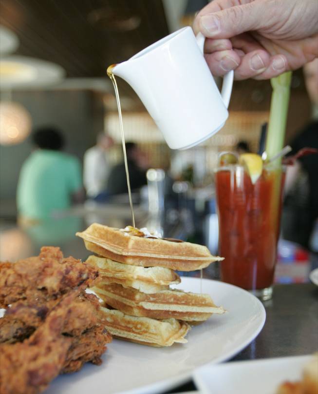 Chicken and waffles at Simon's Sunday brunch, and that's just for starters.
