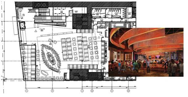 The new Hard Rock Cafe includes a retail shop, concert venue and private meeting space.
