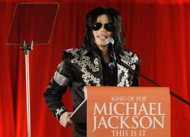 Michael Jackson appears in London to announce his final concerts in the British capital in March 2009.
