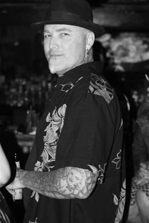 Punk rocker and tattoo artist Dick Vermin at Frank's Tiki Room.
