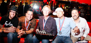 ABDJ Winners: (from left) Scotty Boy, Skribble, Christopher Lawrence, Qbert and Pioneer Pro DJ's Karl Detken at Rouge in Las Vegas, 2008. 