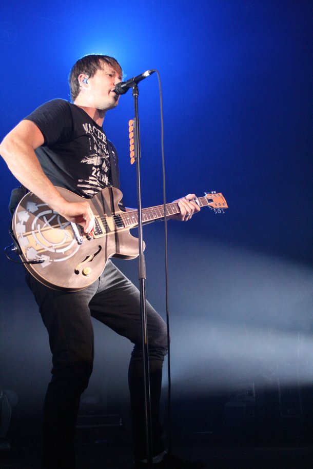 Guitarist Tom DeLonge performs with Blink-182 at The Joint at The Hard Rock Hotel. 