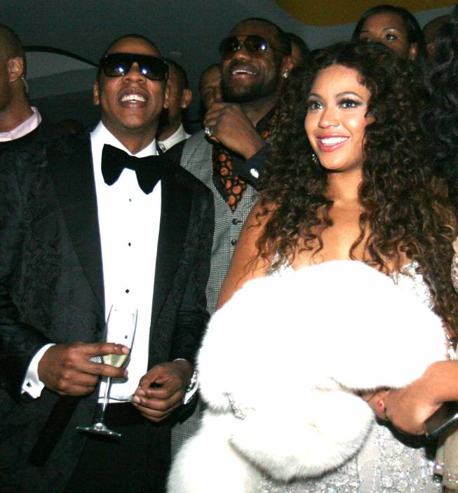 Jay-Z, LeBron James and Beyonce at the now-defunct 40/40 Club.
