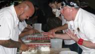 Forget athleticism and months of practice; quick hands and an open throat brought home top prize in Monday's oyster-eating competition. 