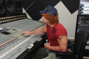 Carrot Top attends the recording of his new opening song <em>Send in the Clowns</em> at Hit Track recording studio.