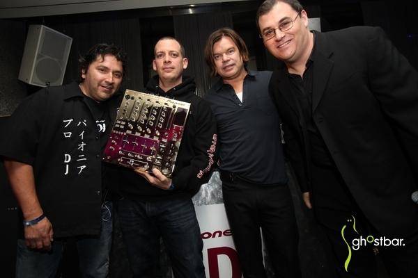 From left to right: Pioneer's Karl Detken, Z-Trip, Paul Oakenfold and DJ Times Editor-in-Chief Jim Tremayne.