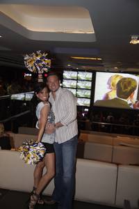 Melissa Rycroft posed with pom poms at the grand opening of Emeril Lagasse's new sports book and restaurant, Lagasse's Stadium, at the Palazzo on September 24, 2009.