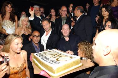 Tao and Lavo partners Lou Abin, Jason Strauss and Noah Tepperberg (front) celebrate the club and restaurants’ anniversary weekend with partners Rich Wolf and Marc Packer (behind) on October 3, 2009.