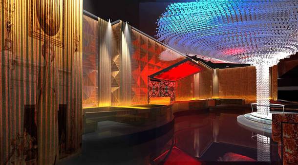 A rendering of the dance floor and cyclone chandelier inside the new Vanity nightclub at the Hard Rock Hotel. 