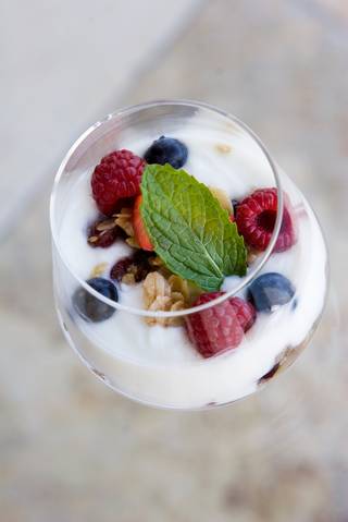 Granola and yogurt with berries at the new Jazz Brunch at Country Club Grill