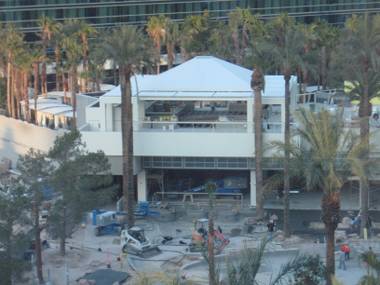 Even on a Saturday, construction continues on the Hard Rock’s eagerly anticipated Sky Bar.
