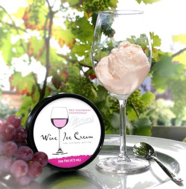 Red Raspberry Chardonnay is one of six new wine-flavored ice creams offered at Double Helix Wine Bar at the Shoppes at the Palazzo.