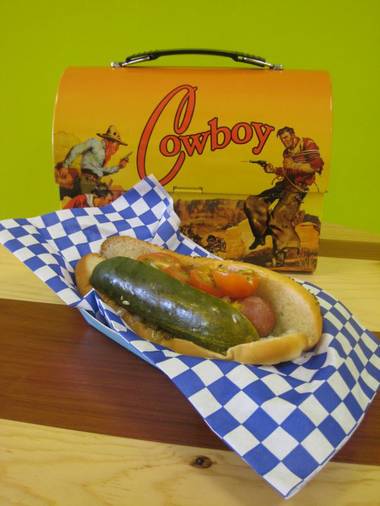 The Lunch Box specializes in Chicago style hot dogs.
