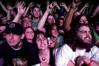 Fans go wild as the band 311 plays a concert at the Mandalay Bay Events Center in Las Vegas Thursday, March 11, 2010.