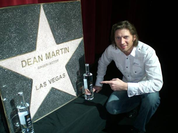 Star Vodka owner Charles Ferri with Dean Martin's star.