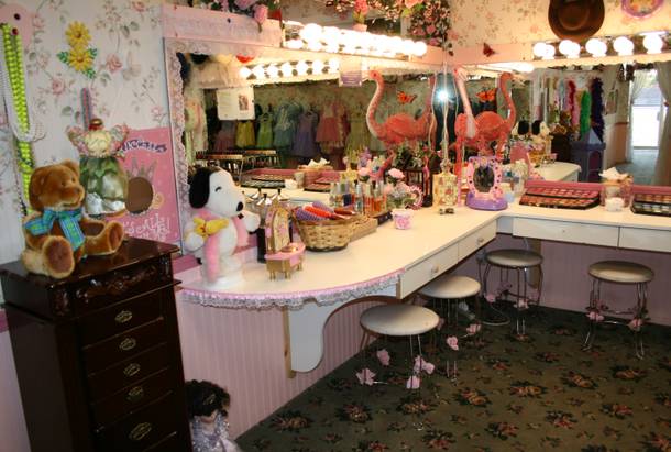 The princess make-up station at Olivia's Dollhouse Tea Room.