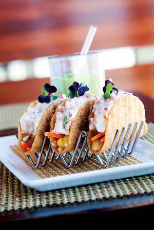 Mini lobster tacos at M Resort's Veloce Cibo.