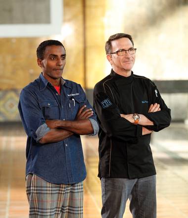Was Rick Moonen cheated out of a win on Top Chef Masters? At left is winner Marcus Samuelson.