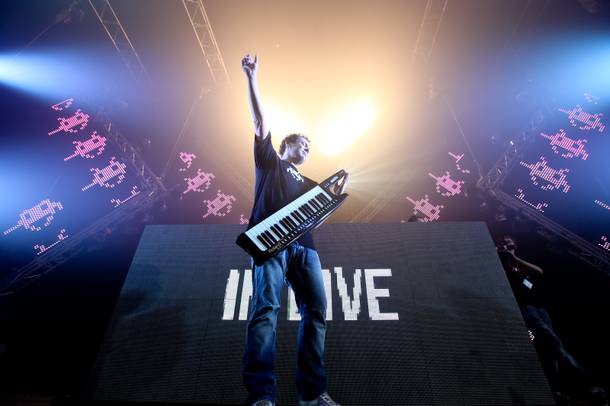 How can you resist checking out DJ/producer Joachim Garraud and his keytar?