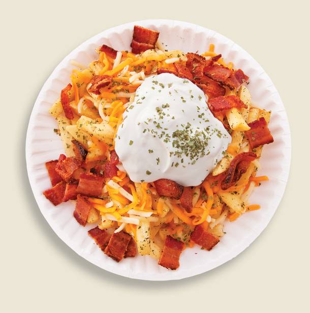 Baked potato fries: All the goodness of a loaded potato ... on top of French fries. 