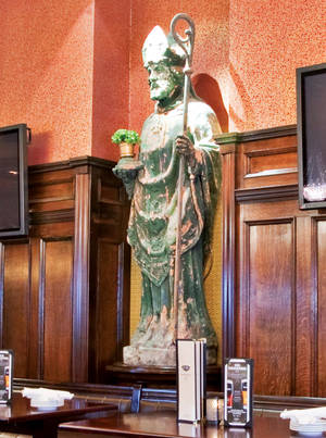 This plastered St. Patrick wants you to get plastered...with a Guinness.