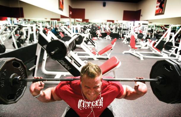 Las Vegas bodybuilder and Mr. Olympia Jay Cutler works out at Las Vegas Athletic Club.