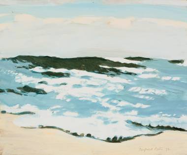 Fairfield Porter’s “Sun on Rough Seas” is one of the highlights of the Bellagio Gallery of Fine Art’s latest show, “A Sense of Place: Landscapes From Monet to Hockney.”