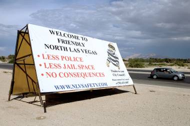 Just one of the billboards erected by the NLV Police Officers Association.