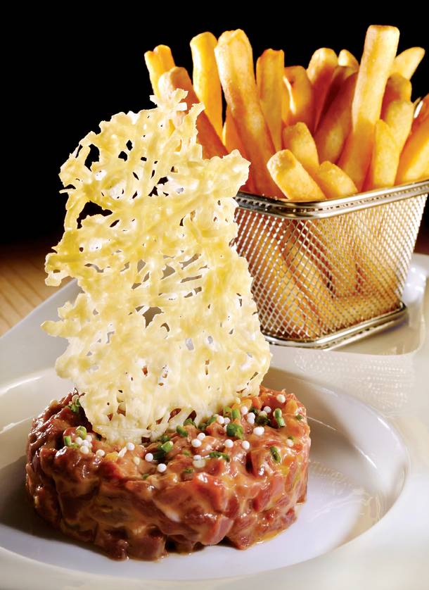 Central's steak tartare, just one sign this isn't your average 24-hour casino cafe.
