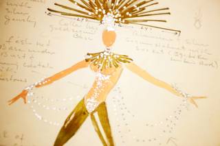 A costume drawing by Jerry Jackson, choreographer and director of Folies Bergere at the Tropicana, part of UNLV Special Collections in Las Vegas Friday November 11, 2011.