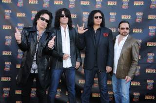 Paul Stanley, Tommy Thayer, Gene Simmons and Eric Singer of KISS at the KISS by Monster Mini Golf grand opening Thursday, March 15, 2012.