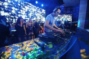 DJ Tiesto, at XS in January, uses the web to stream performances to fans around the world.