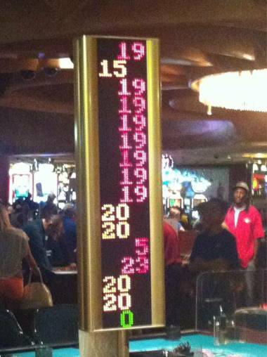 A photograph taken and tweeted by poker pro Jeff Romano from the Rio on Monday, June 18, 2012.