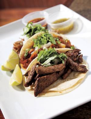 Leticia’s Mexican street tacos are filled with carne asada, al pastor, carnitas, chicken or goat.