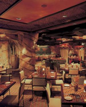 It may be located in the Fiesta Henderson, but the design of Fuego Steakhouse is charmingly Vegas.