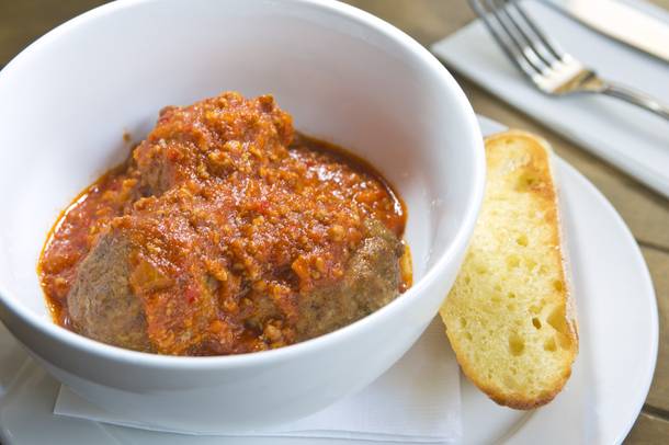 Stick with the classics: pork, beef and veal meatballs in marinara at Meatball Spot.