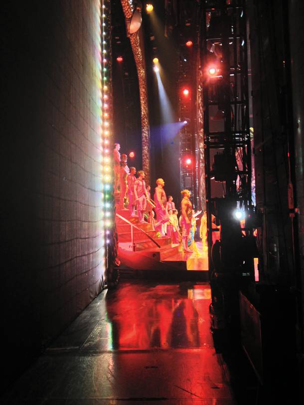 A view from behind the scenes at Cirque du Soleil's Zarkana at Aria.