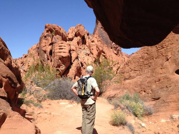 From inside a cave, I snapped my dad enjoying the scenery at Valley of Fire. The state park is incredibly beautiful and accessible. Just leash your dogs and be ready to sweat. 