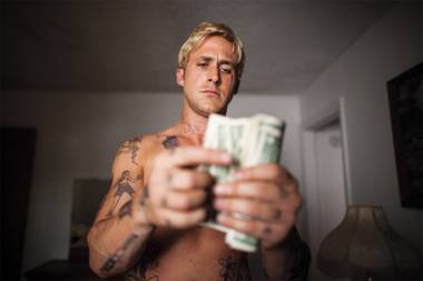 Ryan Gosling in full serious-hot mode in The Place Beyond the Pines.