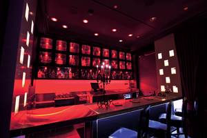 Specialty cocktails and infused vodkas and tequilas make the menu at sexy Scarlet.