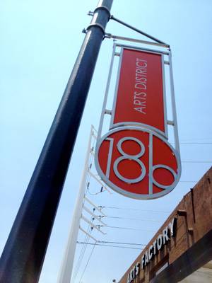 One of the recently installed 18b signs in the Arts District.
