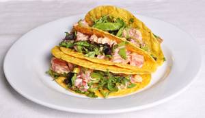 The Ainsworth's tasty tuna tacos, with guacamole and red chili vinaigrette.